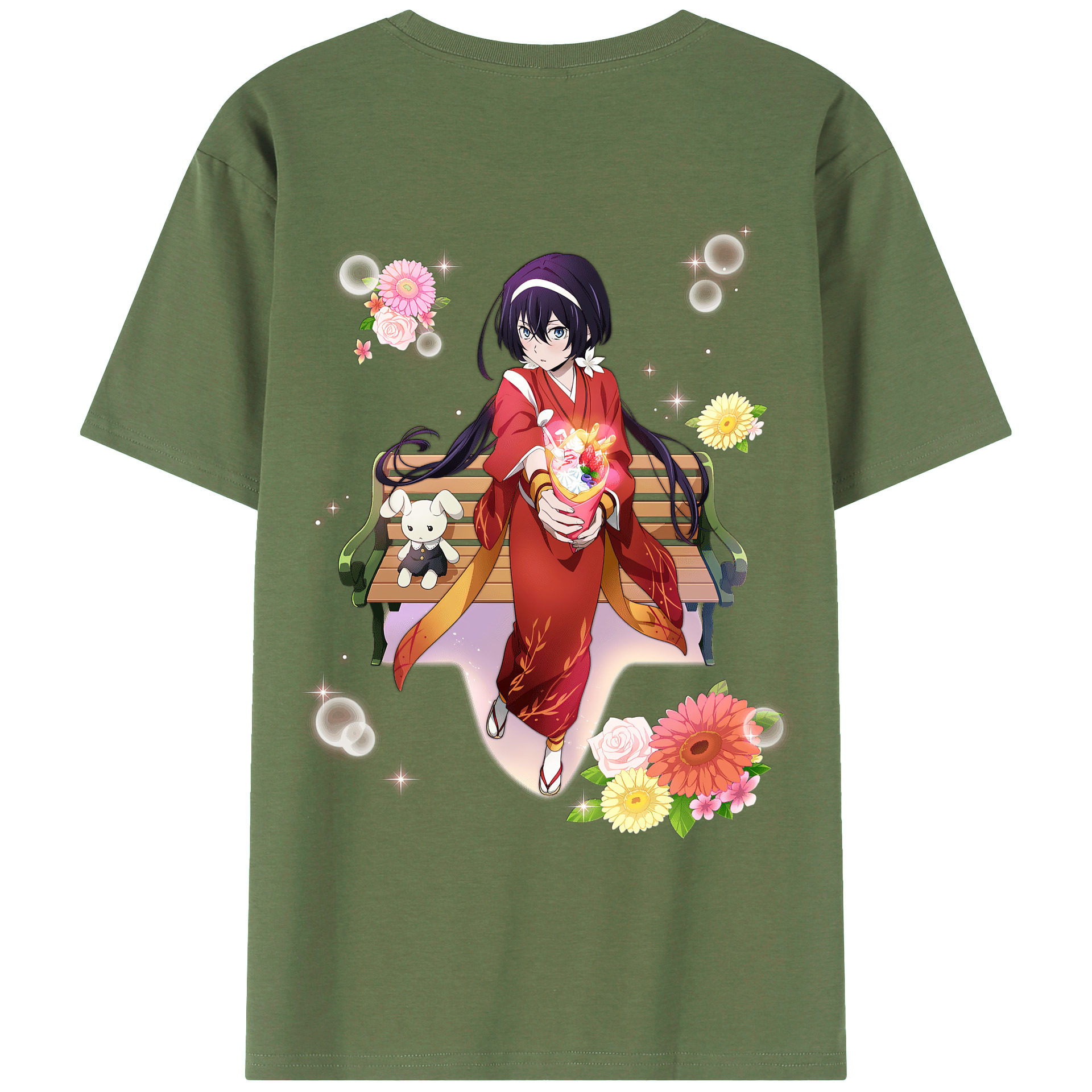 （画像用） 文豪ストレイドッグス Bungo Stray Dogs 綿100％ メンズ半袖Tシャツ（バックプリント） 通気性